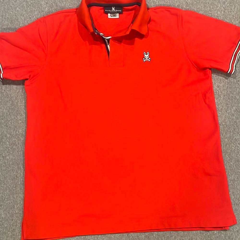 Psycho Bunny Red Polo Shirt with Contrast Trim